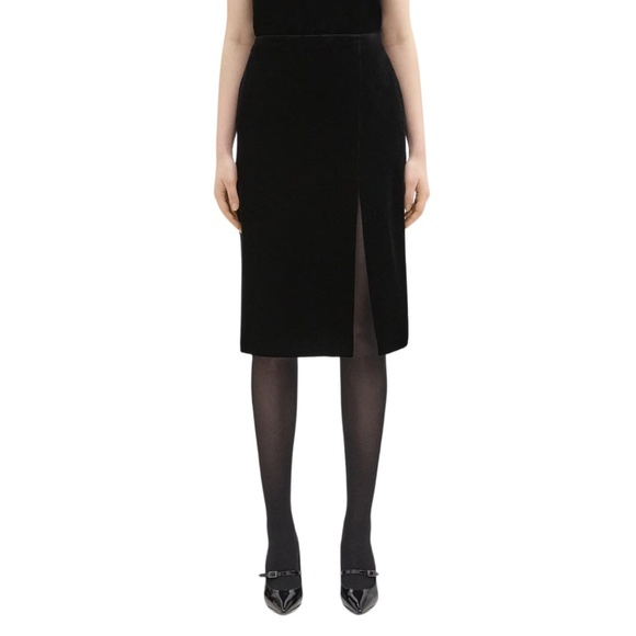 NEW Theory Slit Pencil Skirt in Stretch Velvet Sz. 14 - Picture 4 of 5